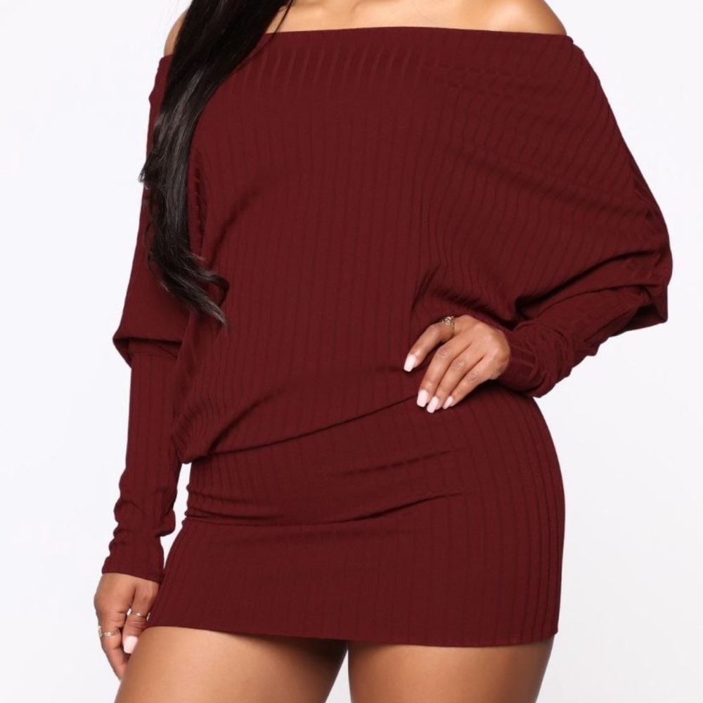 Wine midi dress